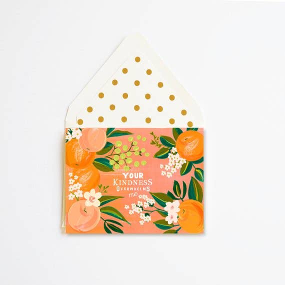 Thank You Card, Your Kindness Overwhelms Me Greeting Card - Abigail Fox Designs