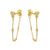 Three CZ Diamond Bezel Chain Stud Earrings, 18k GV, Abigail Fox - Abigail Fox Designs
