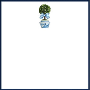 Topiary Ginger Jar 8.5"X8.5" Notepad - Abigail Fox Designs