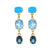 Turquoise & Topaz triple gem post earring - Abigail Fox Designs