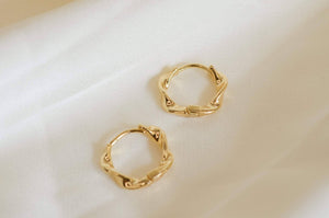 Twisted Hoop Huggie Earrings, 18k GV - Abigail Fox Designs