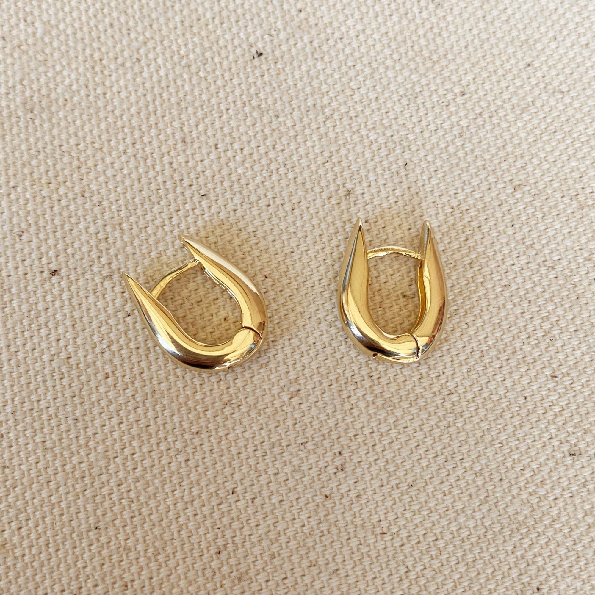 U Shaped Hoop Earrings- 18k Gold Filled - Abigail Fox Designs