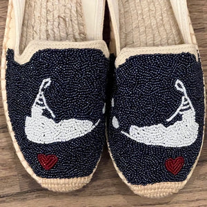 White Beaded Nantucket Espadrille Shoes - Abigail Fox Designs