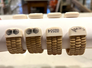 Woven Nantucket Basket Style Bracelet with Scallop Shells and Nantucket - Abigail Fox Designs