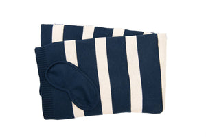 XOXO - Blanket Set - Blue/Natural 100% organic cotton - Abigail Fox Designs